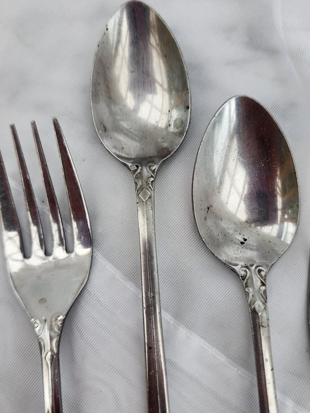 5 Pcs Vintage Flatware Lot Retired Nancy Pattern National Stainless Japan Floral